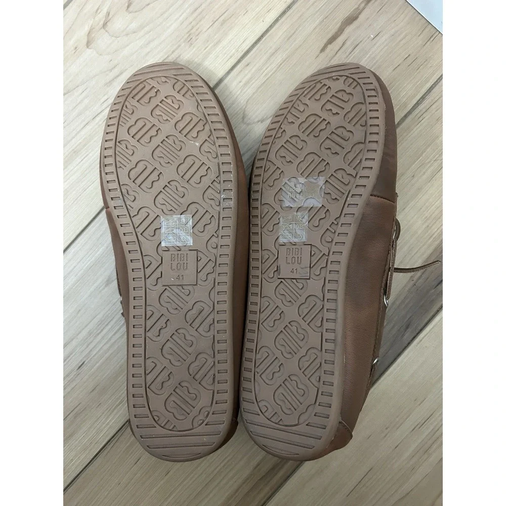 Anthropologie Bibi Lou Tana Loafers 10 Brown Boat Shoes Used Like New